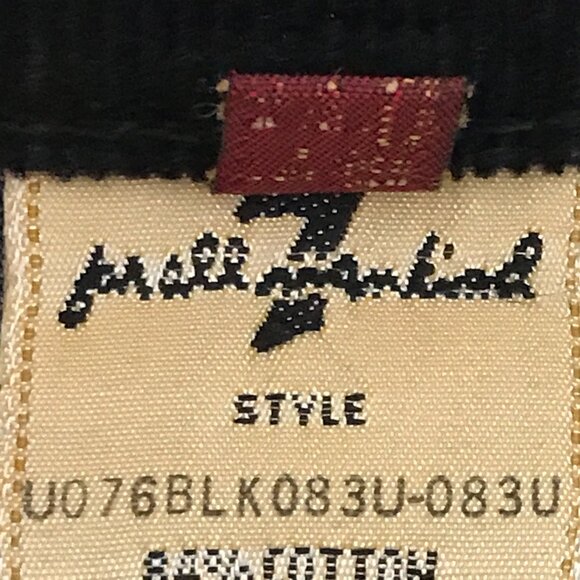 7 for All Mankind Flare Jeans Women 27 Black Low Rise Corduroy Hippie Preppy - Picture 11 of 13